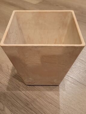 Target Beige Clay  Marble-Look Square Vase Flower Pot